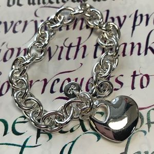 🌼Beautiful 925 Sterling Heart Bracelet 7 1/2”🌼